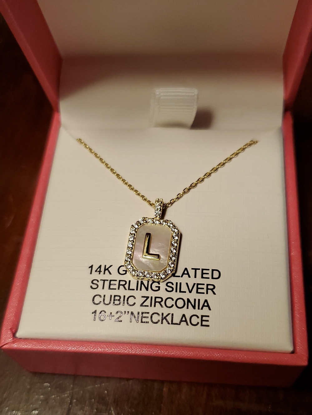 New In Box Gold Plated Letter L Necklace By Charlotte & Lexi